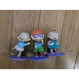 Lot Of 3 Vintage 1997 Rugrats Nickelodeon Applause Viacom Figure Toy Cake Topper